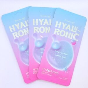 The Creme Shop 3 Hyaluronic‎ Comfort Fit Thin Sheet Masks Hydrating Healthy Glow